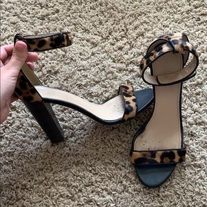 J Crew Leopard Strappy Heels
